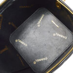 CHANEL 1995 Heart Mirror Vanity Handbag Black Patent Leather
