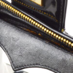 CHANEL 1995 Heart Mirror Vanity Handbag Black Patent Leather
