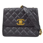 CHANEL 1994-1996 Big CC Straight Flap medium Black Caviar