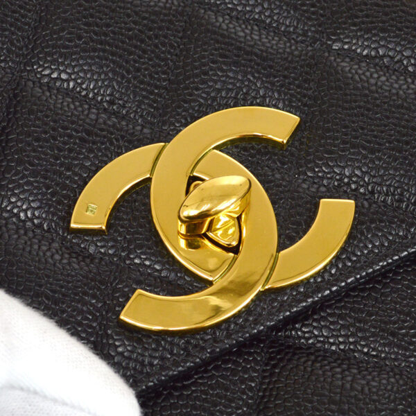 CHANEL 1994-1996 Big CC Straight Flap medium Black Caviar