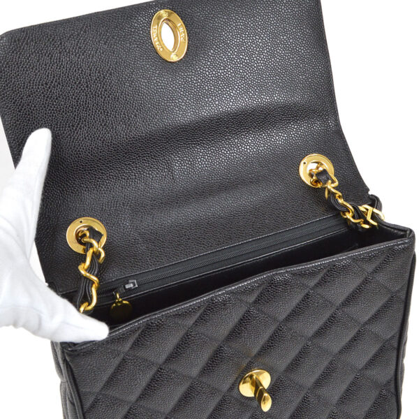 CHANEL 1994-1996 Big CC Straight Flap medium Black Caviar