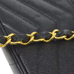 CHANEL 1994-1996 Chevron Letter Flap Mini Black Caviar