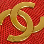 CHANEL * 1986-1988 Big CC Pointed Flap Mini Red Lizard