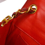 CHANEL * 1986-1988 Big CC Pointed Flap Mini Red Lizard