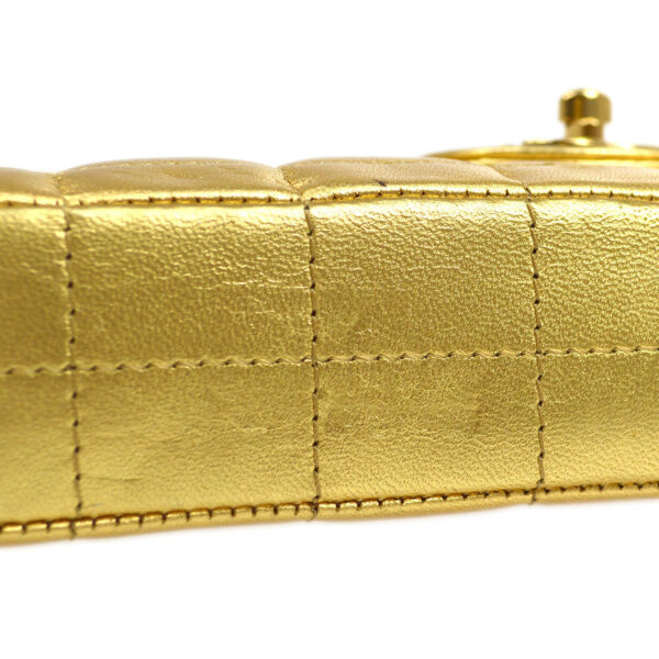CHANEL 2001 Choco Bar East West Gold Lambskin