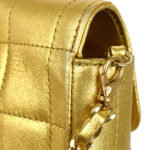 CHANEL 2001 Choco Bar East West Gold Lambskin
