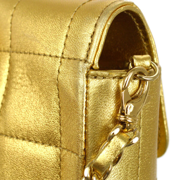 CHANEL 2001 Choco Bar East West Gold Lambskin