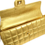 CHANEL 2001 Choco Bar East West Gold Lambskin