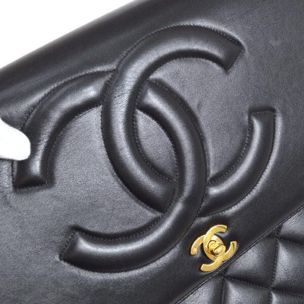 CHANEL 1991-1994 CC Flap Maxi Black Lambskin