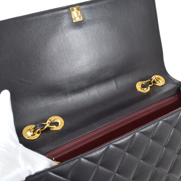 CHANEL 1991-1994 CC Flap Maxi Black Lambskin