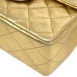 CHANEL 1991-1994 Classic Square Flap 17 Gold Lambskin