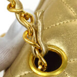 CHANEL 1991-1994 Classic Square Flap 17 Gold Lambskin