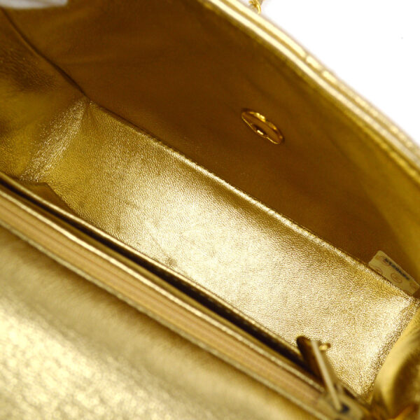 CHANEL 1991-1994 Classic Square Flap 17 Gold Lambskin