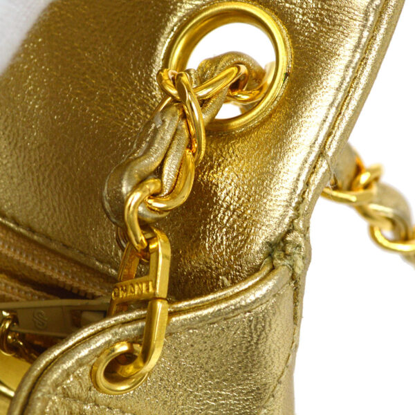 CHANEL 1991-1994 Classic Square Flap 17 Gold Lambskin