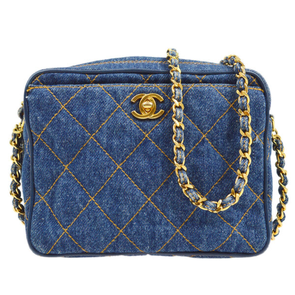 CHANEL 1998 Pocket Camera Bag Mini Denim