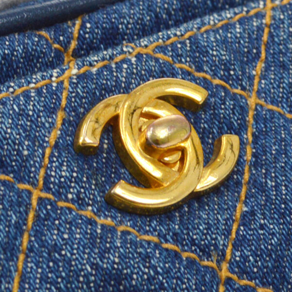 CHANEL 1998 Pocket Camera Bag Mini Denim