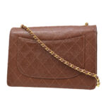 CHANEL 1998 Classic Flap Jumbo Sellier Brown Caviar