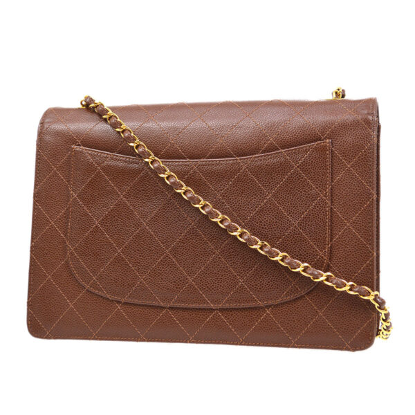 CHANEL 1998 Classic Flap Jumbo Sellier Brown Caviar