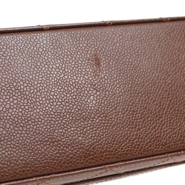 CHANEL 1998 Classic Flap Jumbo Sellier Brown Caviar