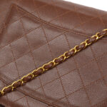 CHANEL 1998 Classic Flap Jumbo Sellier Brown Caviar