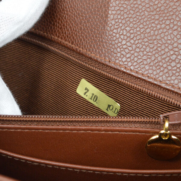 CHANEL 1998 Classic Flap Jumbo Sellier Brown Caviar