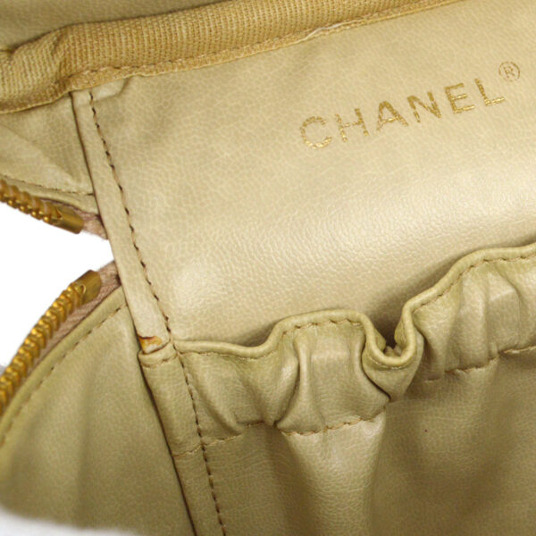 CHANEL 2005-2006 Timeless Vanity Handbag Beige Caviar