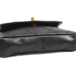 CHANEL 1980s Cosmoline Belt Bag Black Lambskin #65