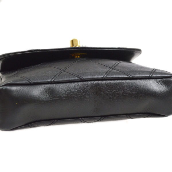 CHANEL 1980s Cosmoline Belt Bag Black Lambskin #65