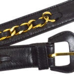 CHANEL 1980s Cosmoline Belt Bag Black Lambskin #65