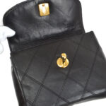 CHANEL 1980s Cosmoline Belt Bag Black Lambskin #65
