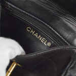 CHANEL 1980s Cosmoline Belt Bag Black Lambskin #65