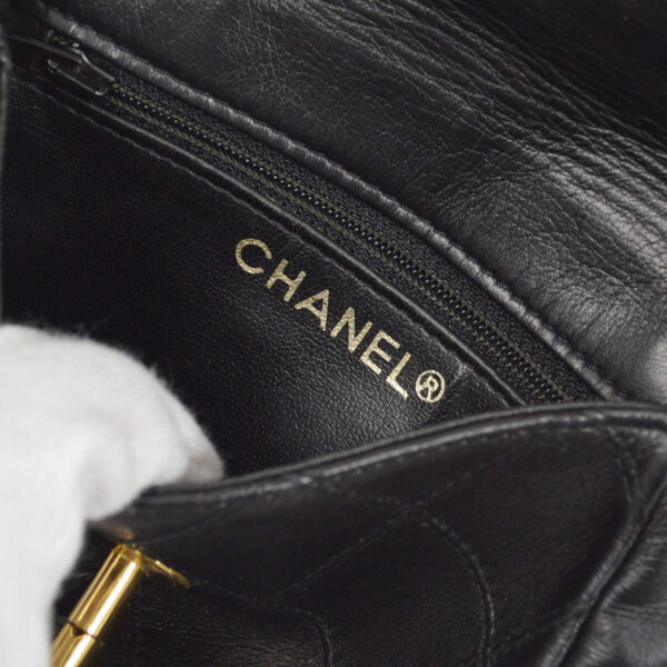 CHANEL 1980s Cosmoline Belt Bag Black Lambskin #65
