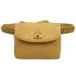 CHANEL 1980s Cosmoline Belt Bag Beige Lambskin #70