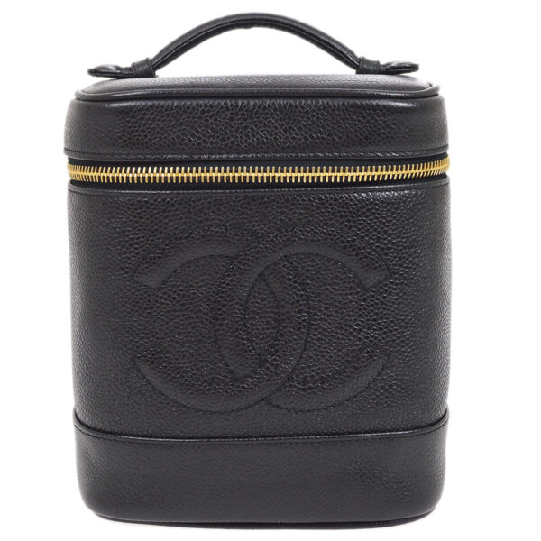 CHANEL 1994-1996 Timeless Vanity Handbag Black Caviar