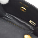 CHANEL 1989-1991 Straight Flap Bag Micro Sellier Black Canvas