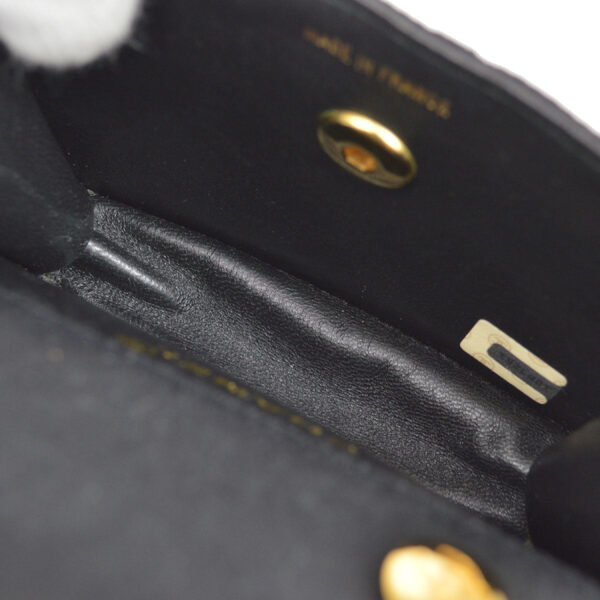 CHANEL 1989-1991 Straight Flap Bag Micro Sellier Black Canvas