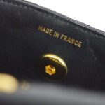 CHANEL 1989-1991 Straight Flap Bag Micro Sellier Black Canvas