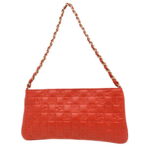 CHANEL 2003-2004 Icon Handbag Coral Pink Lambskin