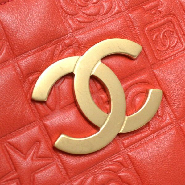 CHANEL 2003-2004 Icon Handbag Coral Pink Lambskin