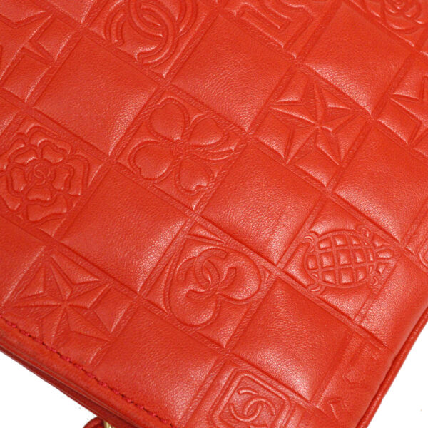 CHANEL 2003-2004 Icon Handbag Coral Pink Lambskin