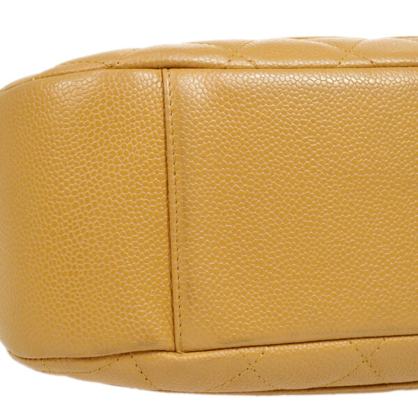 CHANEL 2003-2004 Hobo Bag Beige Caviar