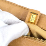 CHANEL 2003-2004 Hobo Bag Beige Caviar