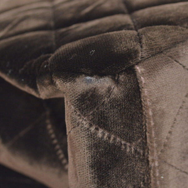 CHANEL 1997-1999 Quilted Flap Shoulder Bag Large Brown Velvet