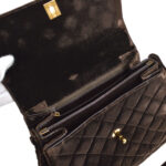 CHANEL 1997-1999 Quilted Flap Shoulder Bag Large Brown Velvet