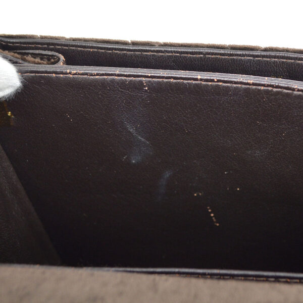 CHANEL 1997-1999 Quilted Flap Shoulder Bag Large Brown Velvet