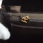 CHANEL 1997-1999 Quilted Flap Shoulder Bag Large Brown Velvet