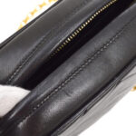 CHANEL 1991-1994 Chevron Pocket Camera Bag Mini Black Lambskin