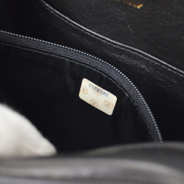 CHANEL 1991-1994 Chevron Pocket Camera Bag Mini Black Lambskin