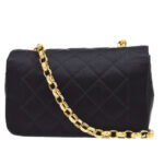 CHANEL 1991-1994 Diana Flap Mini Black Satin
