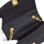 CHANEL 1991-1994 Diana Flap Mini Black Satin